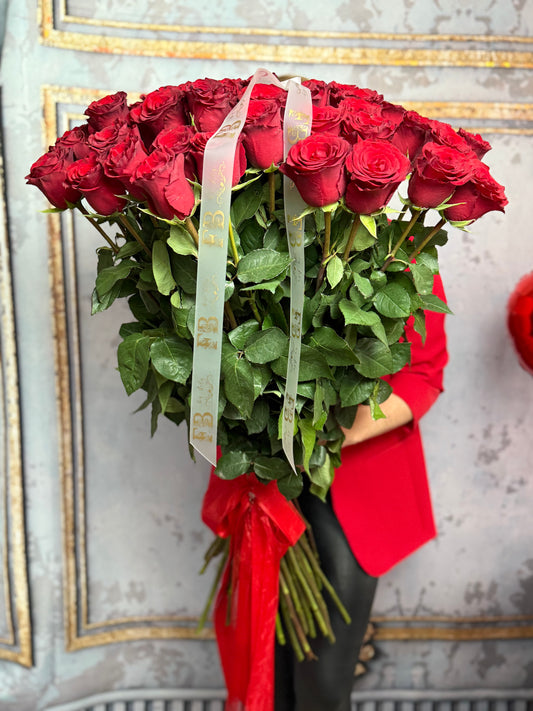 Extra Long Red roses 100 cm Length image 1