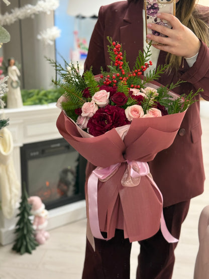 Fir & Cranberry Lace "Small Size"