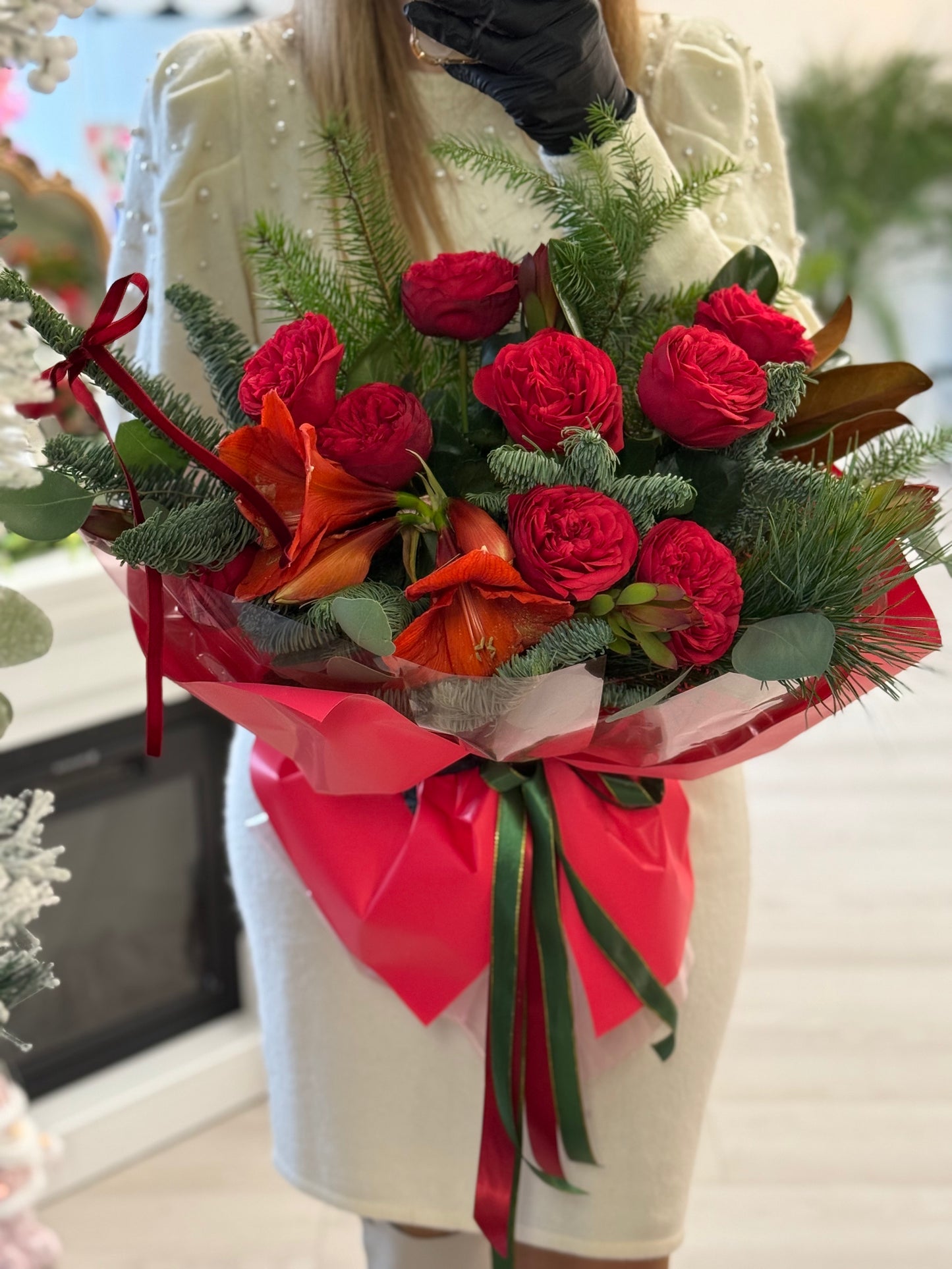 Red Piano Garden Roses "Medium Size"
