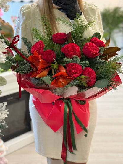 Red Piano Garden Roses "Medium Size"