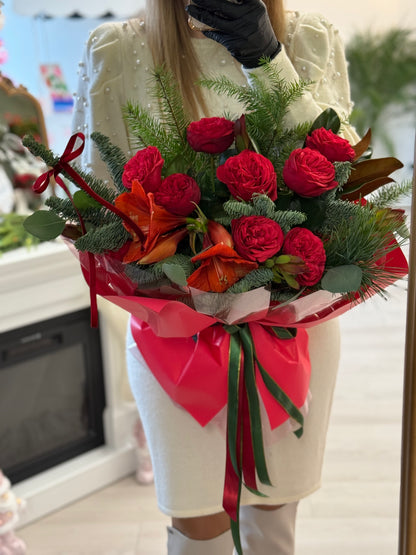 Red Piano Garden Roses "Medium Size"