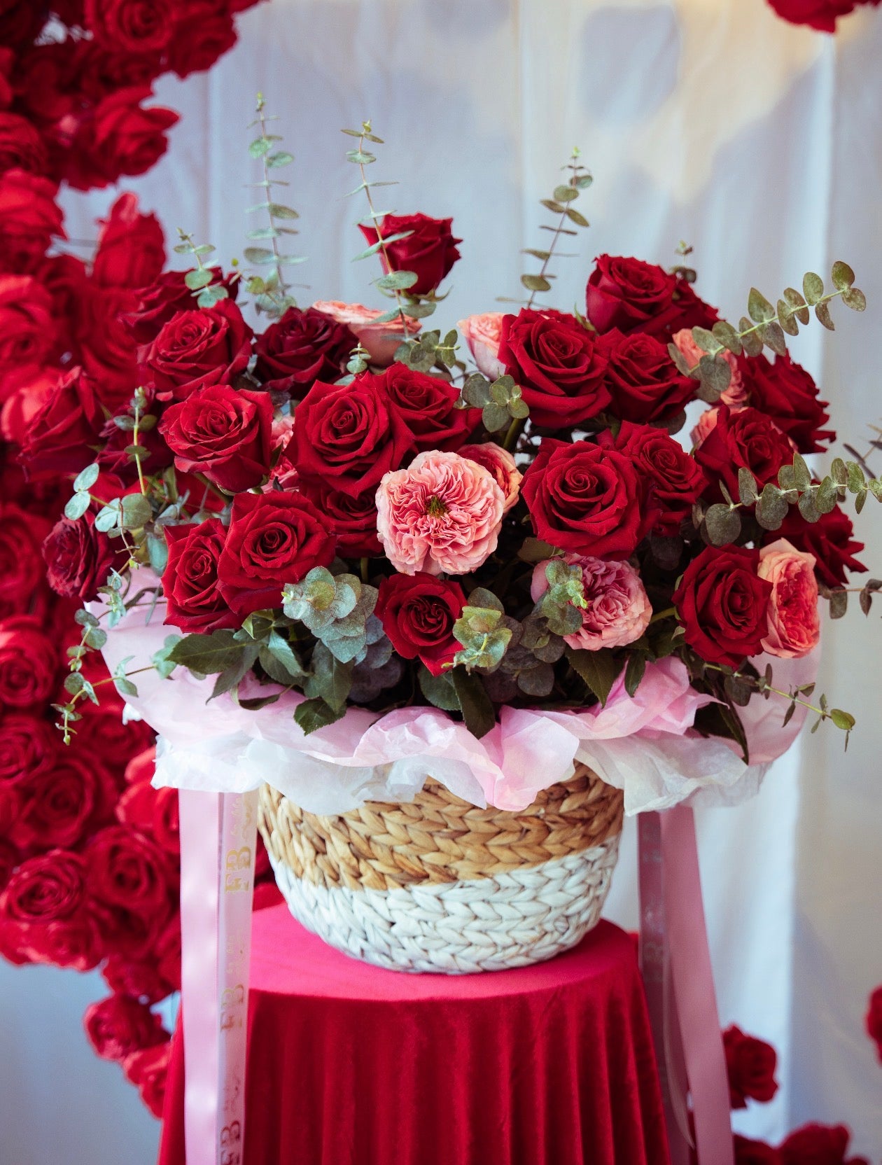 Gorgeous Basket with Garden Roses